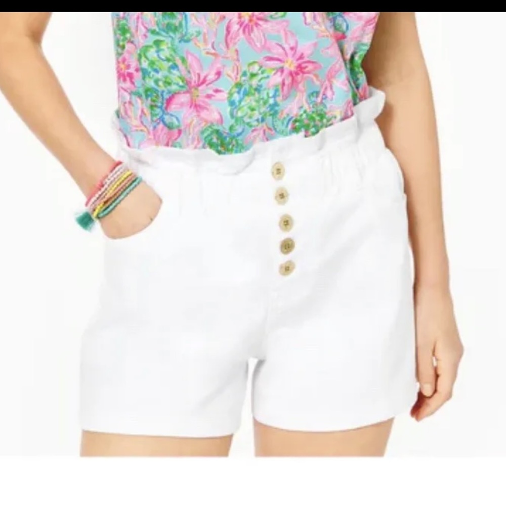 Lilly Pulitzer neva high rise‎ stretch shorts in resort white Sz 8 NWT